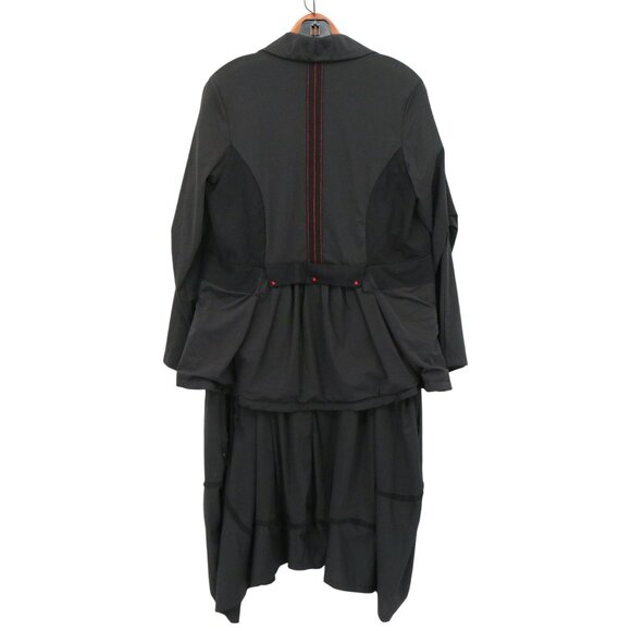 ADC Lagenlook Art to Wear Mixed Media 2 Pc Lantern Dress Jacket Set Black 12 14 - Picture 5 of 10